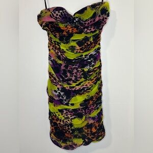 Diane von Furstenberg Ruffled Lelette Strapless Mini Dress Size 6